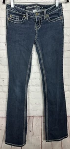 BLUE ASPHALT Women's Jeans Thick Stitching Low Rise Bootcut Long sz 5 GUC - Picture 1 of 4