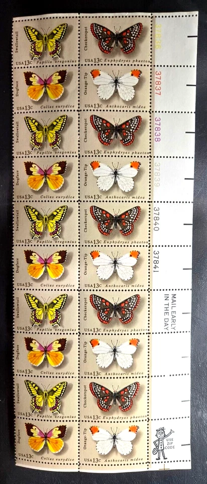 Scott #1715a Butterfly Issue Plate Block of 20 MH - Image 1 of 1
