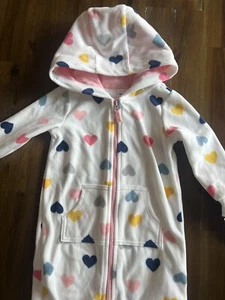 Carter's Baby Hoodie One Piece Zip Up Hearts Long Sleeve 9M NWT - Picture 1 of 8