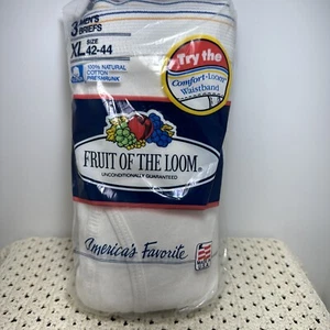 Vintage 1992 Fruit Of The Loom Cotton Briefs 3-Pack Men's XL 42-44 - Picture 1 of 14