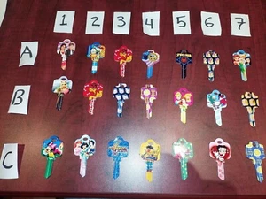 Lot SC1 Key blank Disney, Marvel, Charlie Brown, Goofy, Sponge Bob, Winnie - Picture 1 of 1