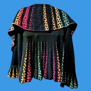 Cárdigan suéter negro arco iris Angel Design by Sabri Ozel Italia hilo Top L #Cl - Imagen 1 de 7