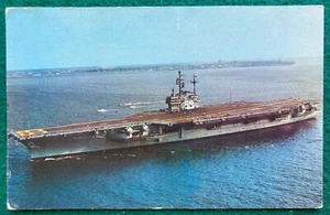 c1960's U.S.S. Forrestal Navy Warship Aircraft Carrier USS Chrome Postcard US - Picture 1 of 2