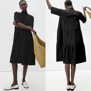 Everlane The Tiered Mockneck Cotton Midi Dress Women L Casual Resort Chick Urban - Bild 1 von 19