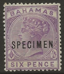 BAHAMAS SG54s QV 6d Mauve SPECIMEN Fine MINT Cat £65 UK P&P Free - Picture 1 of 1