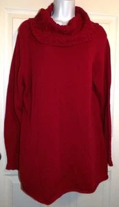 Beautiful Dark Red COLDWATER CREEK Long Sleeve 2-Texture Cowl Neck Pullover - XL - Picture 1 of 2