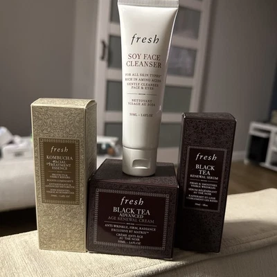FRESH Black Tea Advanced Renewal Cream, Serum, Kombucha Facial Tx, Soy Face Clea - Image 1 of 4