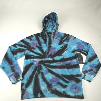 RARO 2022 Muestra RVCA Hombres MEDIANO Sudadera con Capucha Bolsa Sudadera Negro Teal Tie Dye NUEVO Foto 1 de 4