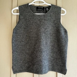 Parisian Signature italienische Murino Wolle Weste Pullover Top Shirt Damen Large grau - Bild 1 von 4