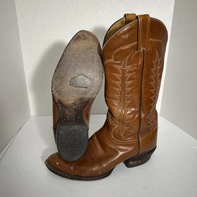 Botas caubói faroeste masculinas Tony Lama marrom carmelo dois tons 9,5 D #7633 - Imagem 1 de 4