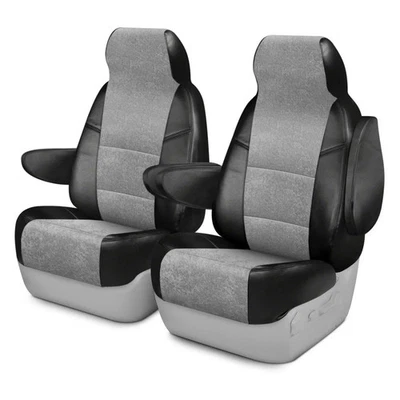 For GMC Savana 3500 10-24 Ultisuede 1st Row Black & Gray Custom Seat Covers Foto 1 de 4
