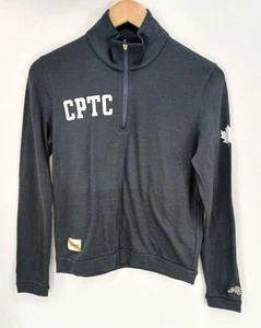 Tracksmith Sweatshirt Pullover ¼ Zipper Gray Merino Wool Men's S CPTC Maple Leaf - Picture 1 of 9