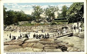 New Rochelle New York Hudson Park Bathing Beach c. 1918 - Picture 1 of 6