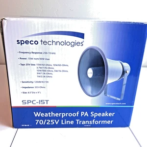 Speco Technologies SPC-15T wetterfester PA-Hornlautsprecher – 15 W/30 W – neu im Karton - Bild 1 von 9
