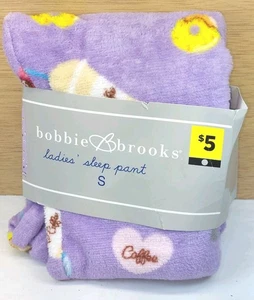 Bobbie Brooks Damen Schlafhose Größe Small (4/6) lila Kaffee und Donuts  - Bild 1 von 3
