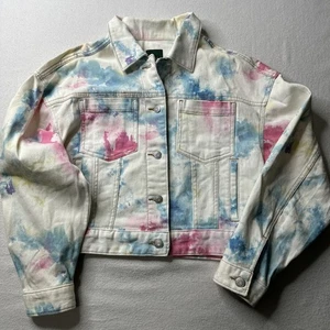 CHAQUETA VAQUERA BOXY RECORTADA TIE DYE WILD FABLE TALLA XS - Imagen 1 de 12