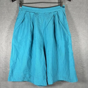 Vintage Saks Fifth Avenue WOMENS Shorts 8 Silk Cotton Blend Bermuda Wide Leg - Picture 1 of 18