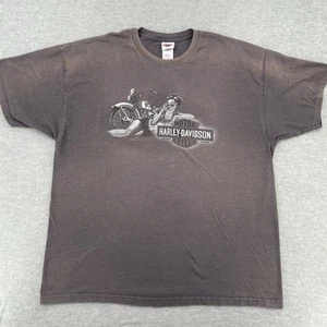 Camisa Harley Davidson Vintage Adulto 2XL Gris Niña Motociclista Camiseta Y2K Hecha en EE. UU. - Imagen 1 de 9