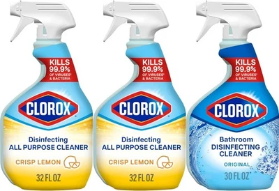 Limpiador multiusos desinfectante Clorox spray limón crujiente sin blanqueador 32 OZ 3 unidades Foto 1 de 4