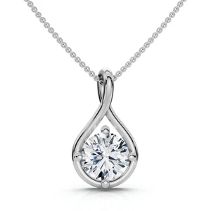 1Ct Diamond Infinity Pendant 14k Gold Necklace 18" Lab Grown EF/VS - Picture 1 of 10