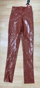 Koucla Lack Vinyl High Waist Hose Leggings in Braun Größe M - Bild 1 von 10