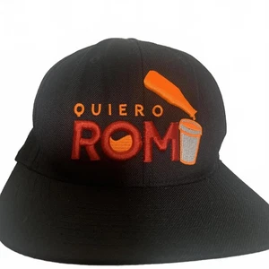 The Classics Baseball Cap Black Snapback Cap Orange Quiero Romo Embroidery - Picture 1 of 10
