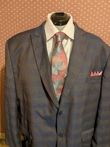 Big Man 2 Pc Checked Jacket 58L Trousers 52 - Picture 1 of 7