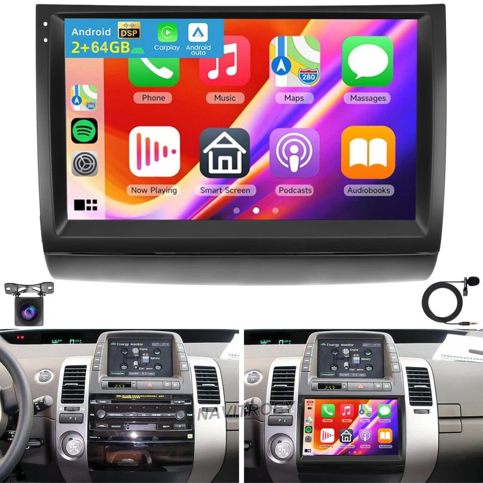 KAM+ Android 15 Autoradio GPS Navi Carplay WiFi 2+64G Für Toyota Prius 2004-2009 - Bild 1 von 4