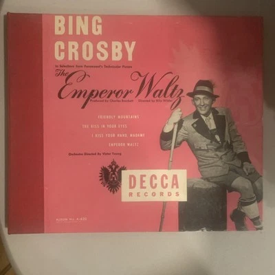 Bing Crosby, 10" 78 rpm Album(2), V+, The Emperor Waltz, A-620 - Image 1 of 4