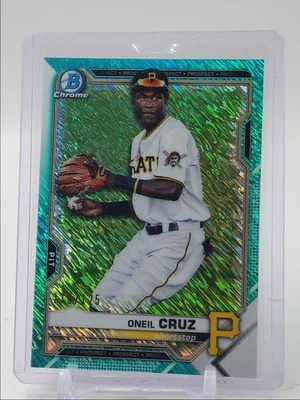 ONEIL CRUZ 2021 BOWMAN CHROME AQUA SHIMMER REFRACTOR PIRATES /125 Q5159 - Image 1 of 2