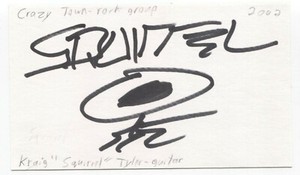 Crazy Town - Kraig Tyler Signed 3x5 Index Card Autographed Signature Band