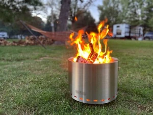 Torch & Porch 19.5 Inch Smokeless Stainless Steel Fire Pit with Carry Bag - Picture 1 of 3