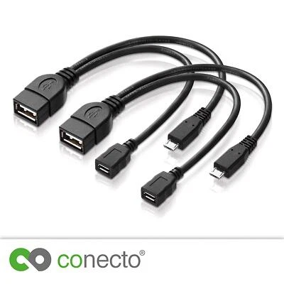 USB-OTG Adapter-Kabel Micro-USB-Stecker USB-Buchse Typ A + Strom für Festplatte - Bild 1 von 3