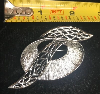 Vintage Signed CELEBRITY Silver Tone Brooch pin Estate Costume Jewelry  - Image 1 of 4