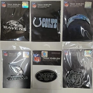 NFL NBA MLB Team Logo Plastic Chrome Car Truck Auto Emblem Sticker Decal - Picture 1 of 4