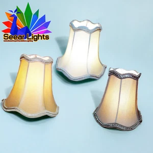 Luxus Stoff Retro Look Kerze Lampenschirm Clips zu Glühbirne für Kronleuchter & Anhänger - Bild 1 von 32