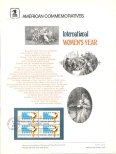 #55 10c  International Women's Year #1571  USPS Commemorative Stamp Panel w/FDC - Picture 1 of 1