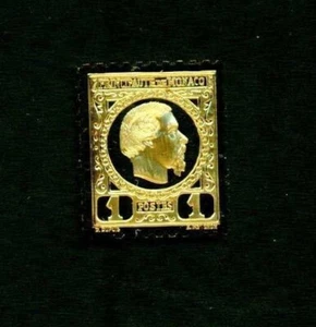 MONACO 1885 GOLD ON SILVER STAMP ON STAMP INGOT STAMPS ON STAMPS S16036-1 - Picture 1 of 1