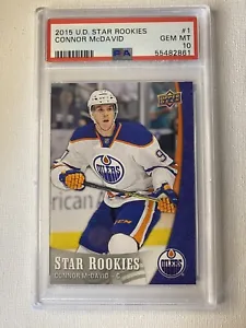 Connor McDavid 2015 Upper Deck Star Rookies Hockey Card #1 Graded PSA 10 💫🔥 - Picture 1 of 2