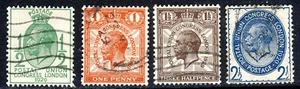 GB King George V 1929 P.U.C. Congress Set SG 434 to SG 437 (NCom5 to 8 ) VFU - Picture 1 of 2