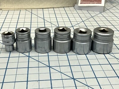 BLACKHAWK 3/8 Drive 12pt Socket Lot, 5/16, 5/8, 11/16, 3/4, 13/16, 7/8, USA - Image 1 of 4