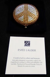 Letrero de Paz de Colección Estee Lauder Polvo Dorado Compacto Lucidez ¡NUEVO! - Imagen 1 de 5