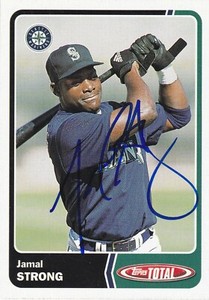 JAMAL STRONG SEATTLE MARINERS SIGNED AUTOGRAPHED 2003 TOPPS TOTAL BASEBALL CARD