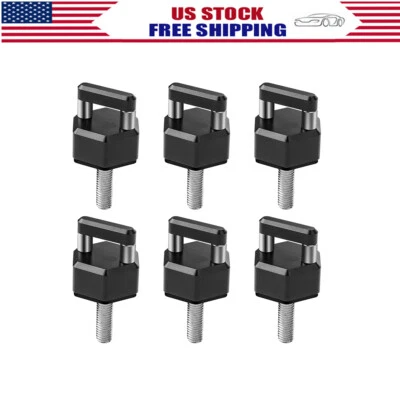 Tornillo para pulgar sujetador de extracción rápida de tapa dura negro, anillo D integrado 6 piezas Foto 1 de 4