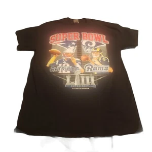 SUPERBOWL LIII (53) LA RAMS Nueva Inglaterra PATRIOTAS Negro MED. Camiseta NFL - Imagen 1 de 5