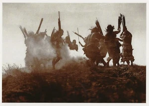 Postcard British Columbia Qagyuhl Dancing to Resore Eclipsed Moon 1914 Repro - Picture 1 of 2