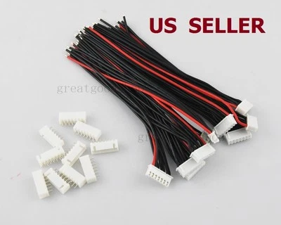 ENVÍO A EE. UU. 10 PIEZAS 6S1P Cable Cargador de Equilibrio 22 AWG Cable de Silicona Enchufe JST XH Foto 1 de 3