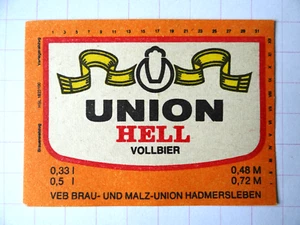 1 DDR-Bier-Etiketten - VEB Brau-und Malz-Union Hadmersleben Sachsen-Anhalt - Bild 1 von 1