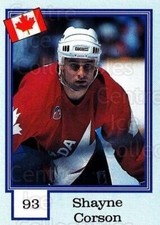 1992 Finnish Semic Stickers Snickers Backs #93 Shayne Corson