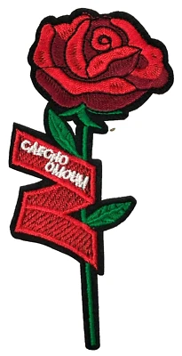 Patch Sew On Iron On Embroidered Clothing Hats Jackets Coat  ROSE FLOWER A145 - Image 1 of 3